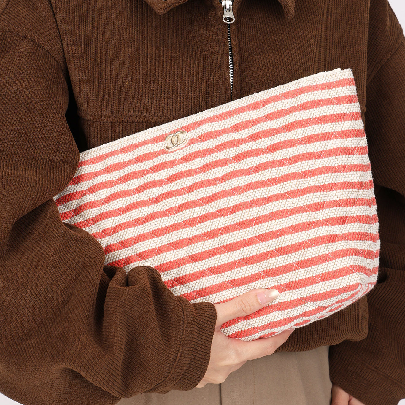 Chanel Striped Tweed Pouch CGHW