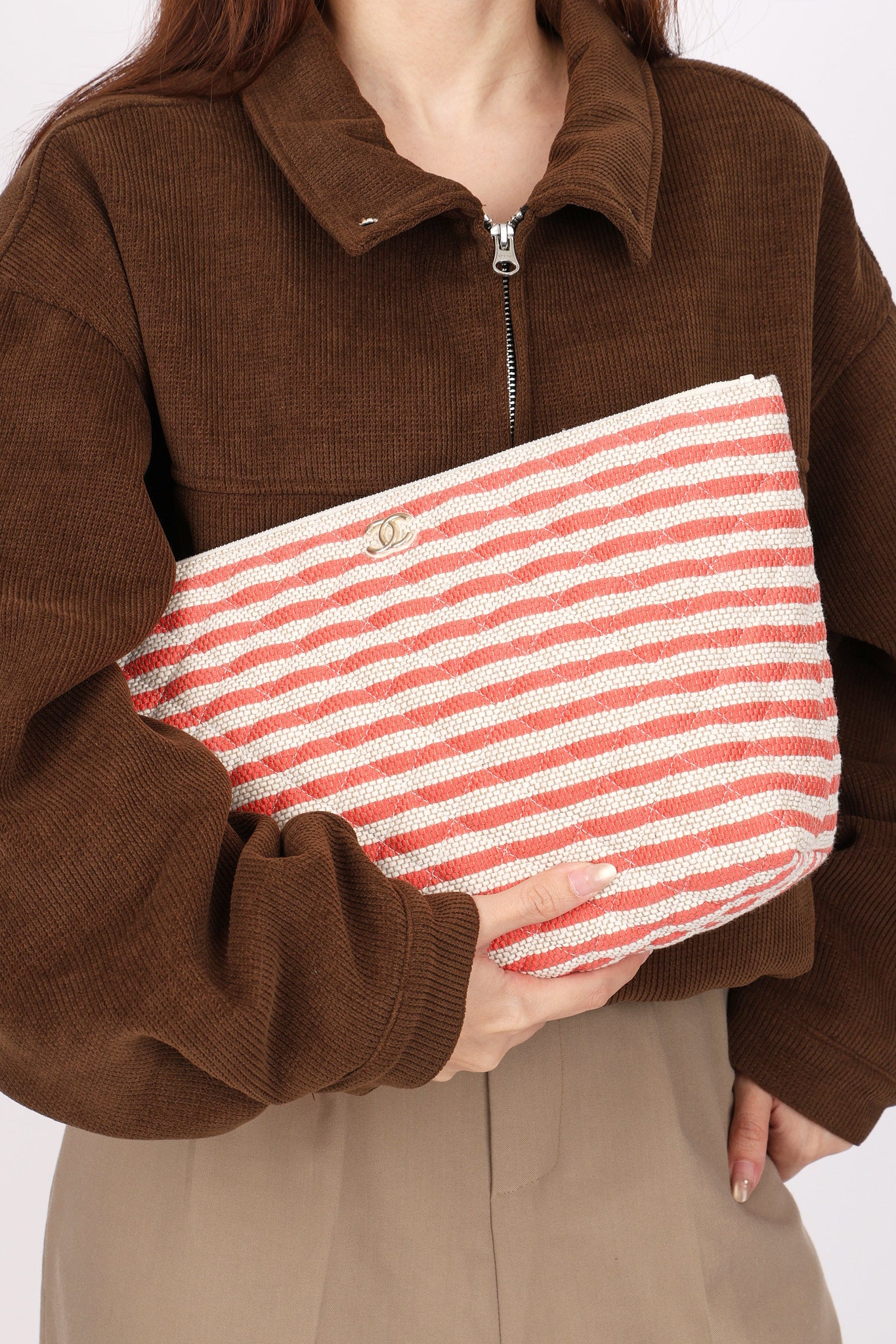 Chanel Striped Tweed Pouch CGHW
