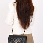 Chanel Small Diana Flap Black Lambskin 24K GP