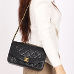 Chanel Small Diana Flap Black Lambskin 24K GP
