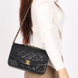 Chanel Small Diana Flap Black Lambskin 24K GP