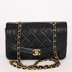 Chanel Small Diana Flap Black Lambskin 24K GP