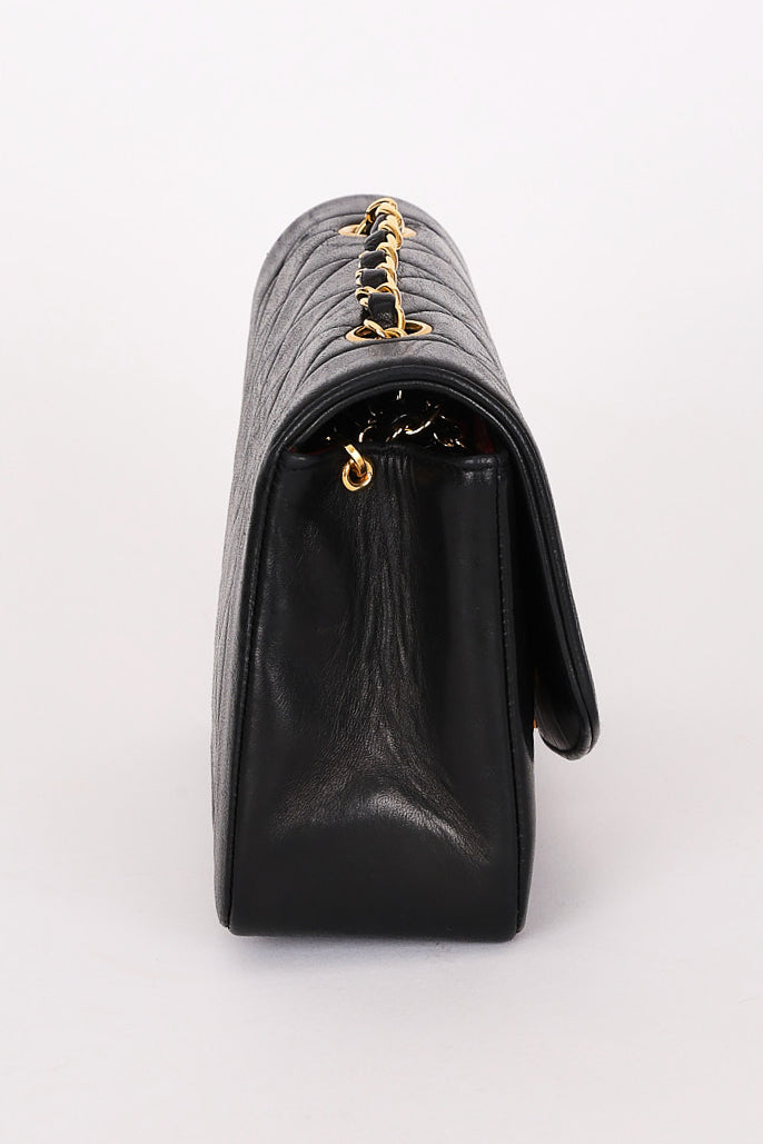 Chanel Small Diana Flap Black Lambskin 24K GP