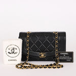 Chanel Small Diana Flap Black Lambskin 24K GP