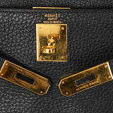 Hermès Kelly 28 Bleu Marine Fjord 1985 GHW