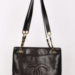 Chanel Turnlock Front Pocket Shoulder Bag Black Lambskin 24K GP