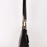 Chanel Turnlock Front Pocket Shoulder Bag Black Lambskin 24K GP
