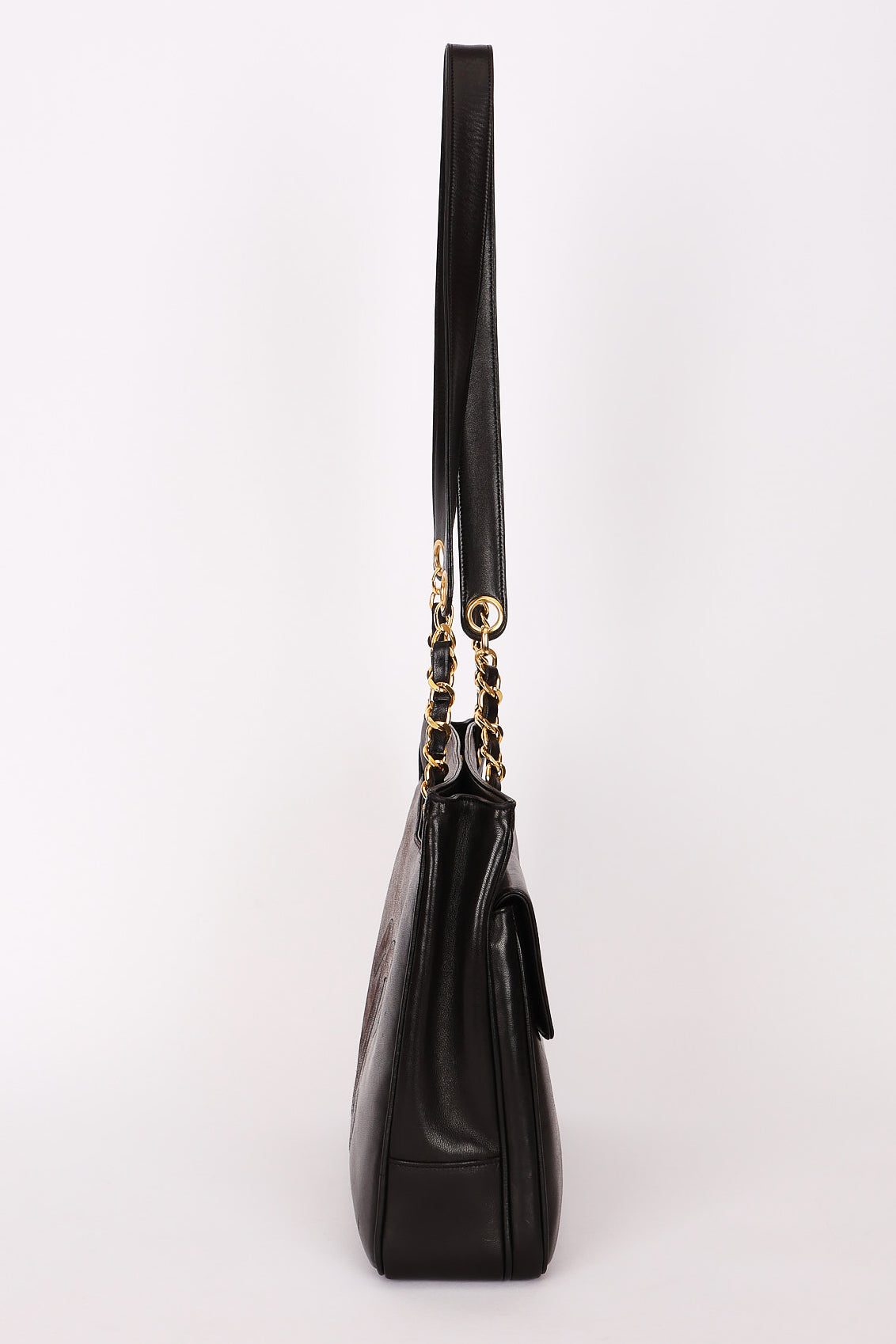 Chanel Turnlock Front Pocket Shoulder Bag Black Lambskin 24K GP