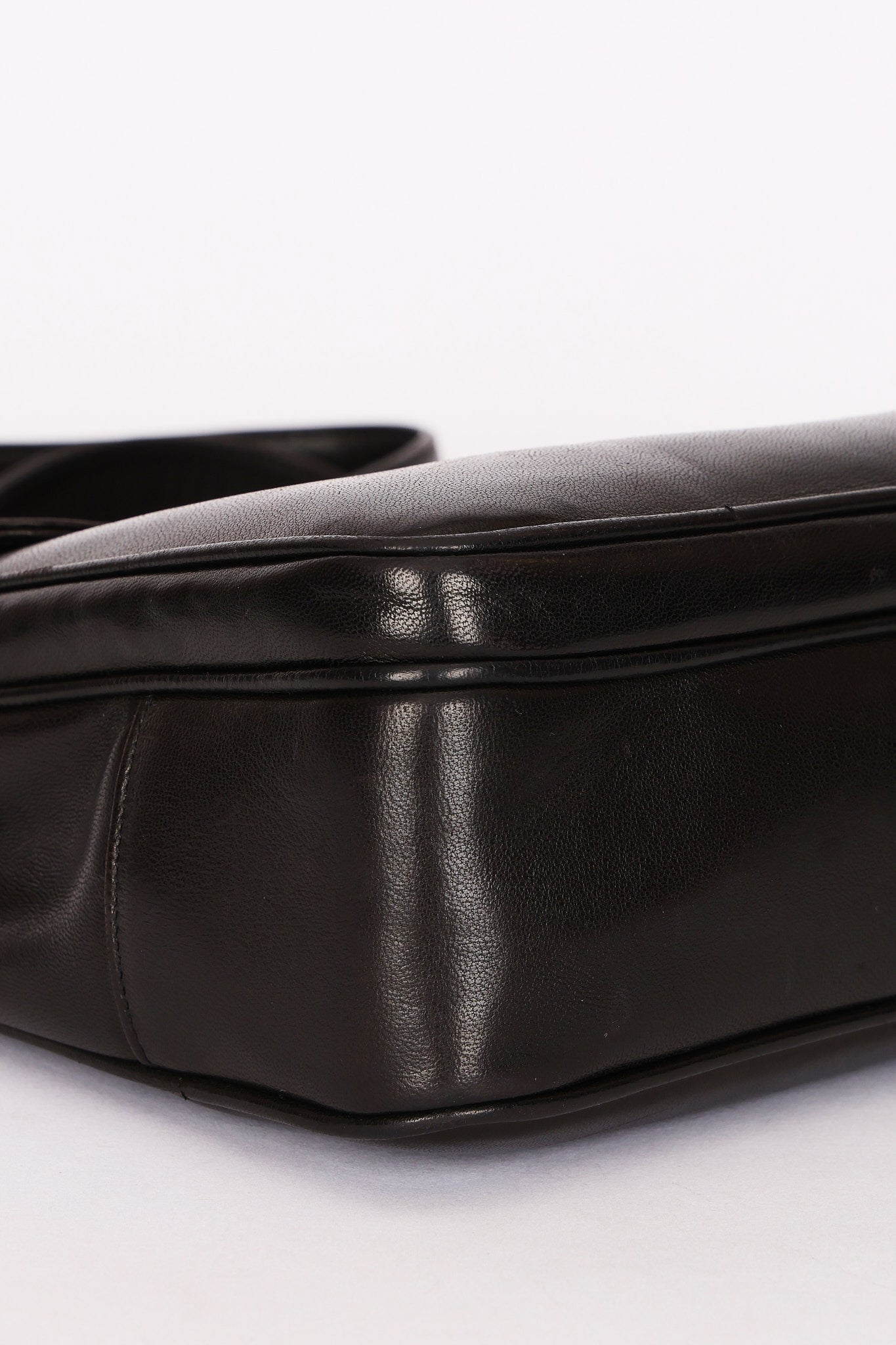 Chanel Turnlock Front Pocket Shoulder Bag Black Lambskin 24K GP