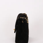 Chanel Mini Square Flap Black Suede 24K GP