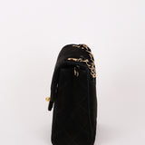 Chanel Mini Square Flap Black Suede 24K GP