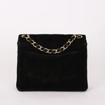 Chanel Mini Square Flap Black Suede 24K GP