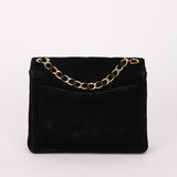Chanel Mini Square Flap Black Suede 24K GP