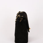 Chanel Mini Square Flap Black Suede 24K GP