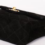 Chanel Mini Square Flap Black Suede 24K GP