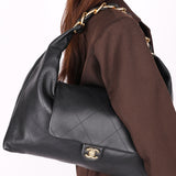 Chanel Maxi CC Hobo Black Calfskin 2025 AGHW