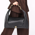 Chanel Maxi CC Hobo Black Calfskin 2025 AGHW