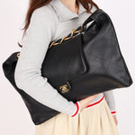 Chanel Maxi CC Hobo Black Calfskin AGHW