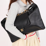 Chanel Maxi CC Hobo Black Calfskin AGHW