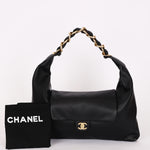 Chanel Maxi CC Hobo Black Calfskin AGHW