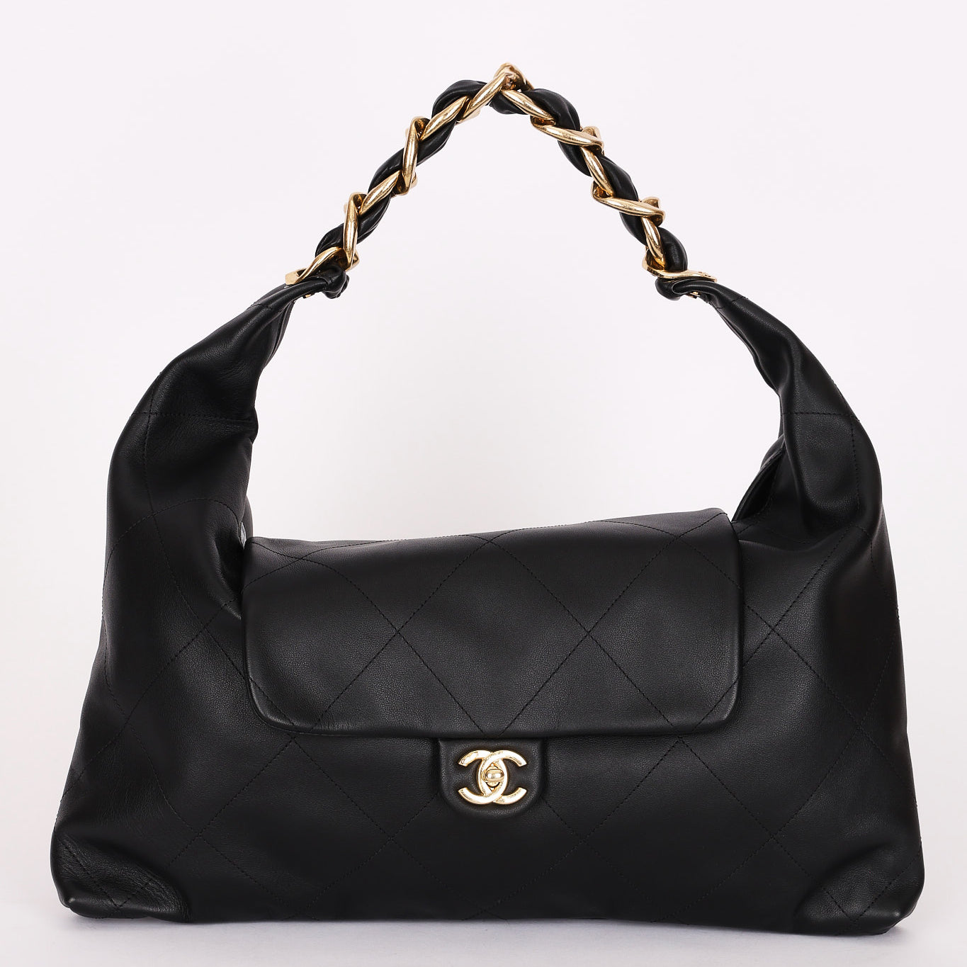 Chanel Maxi CC Hobo Black Calfskin AGHW