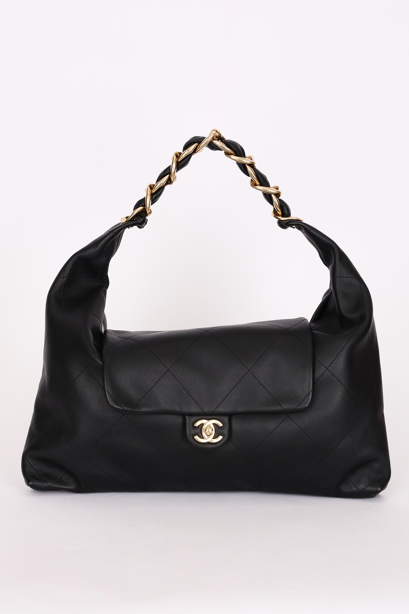 Chanel Maxi CC Hobo Black Calfskin AGHW