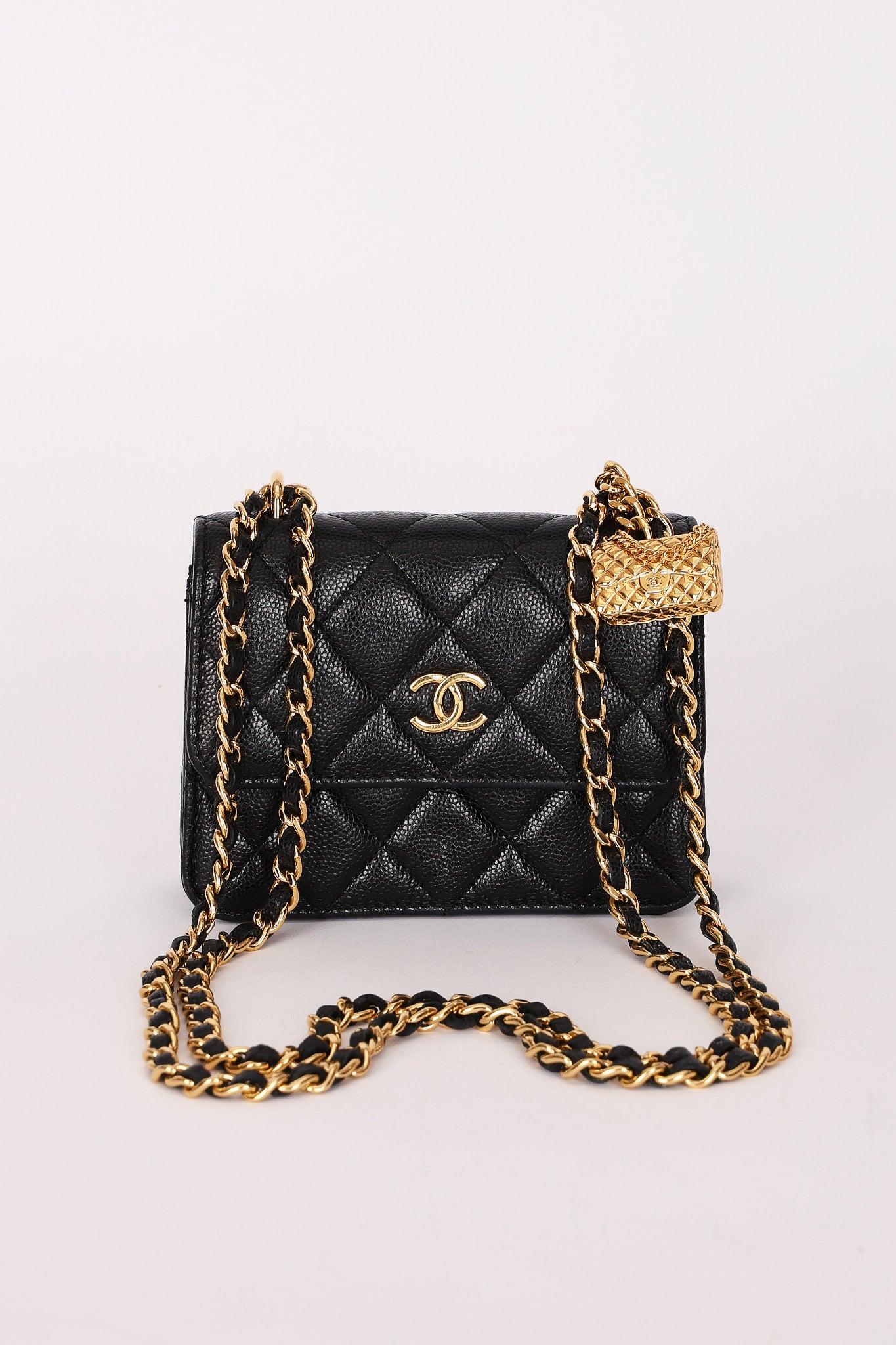 Chanel Mini Wallet on Chain Black Caviar GHW