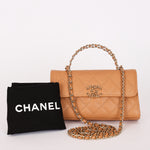 Chanel Chain Match Top Handle Clutch With Chain Dark Beige Caviar CGHW