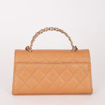 Chanel Chain Match Top Handle Clutch With Chain Dark Beige Caviar CGHW
