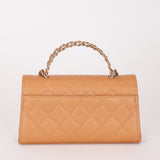 Chanel Chain Match Top Handle Clutch With Chain Dark Beige Caviar CGHW