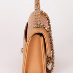 Chanel Chain Match Top Handle Clutch With Chain Dark Beige Caviar CGHW
