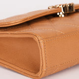 Chanel Chain Match Top Handle Clutch With Chain Dark Beige Caviar CGHW