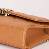 Chanel Chain Match Top Handle Clutch With Chain Dark Beige Caviar CGHW
