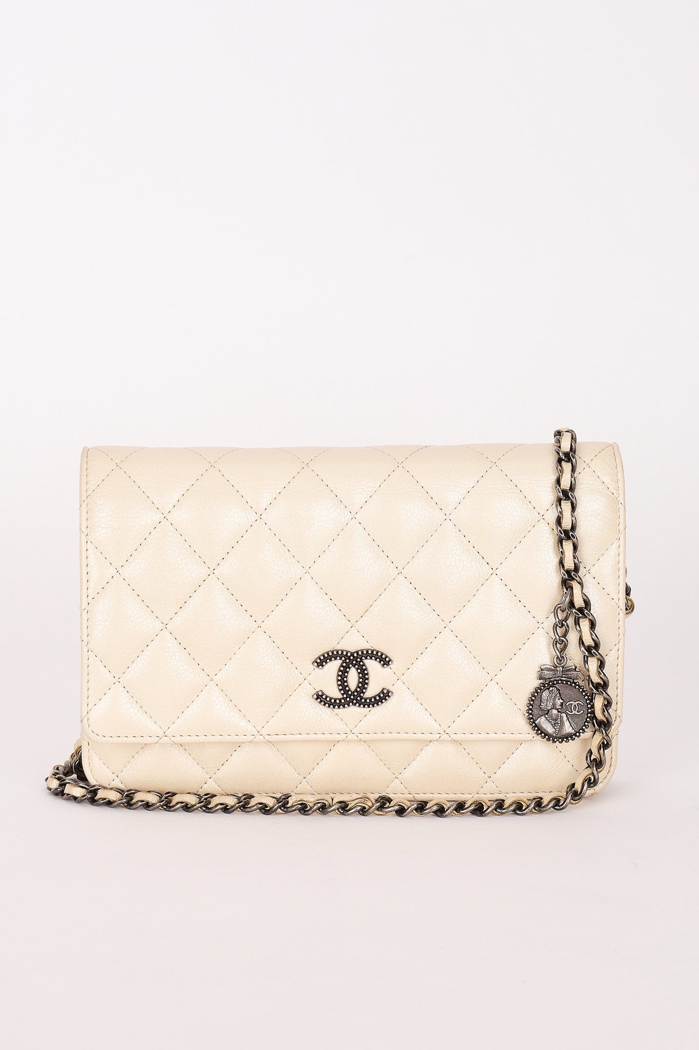 Chanel Wallet on Chain White Iridescent Calfskin RHW
