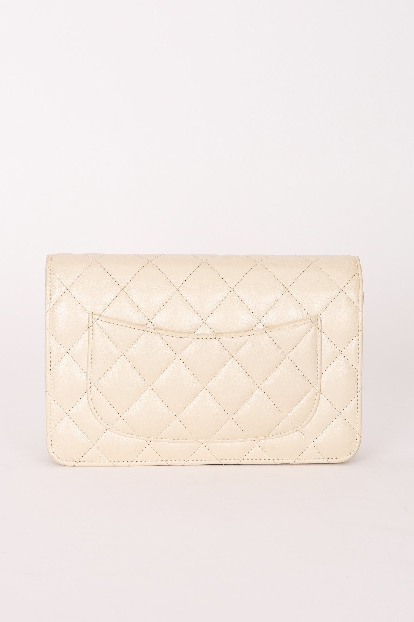 Chanel Wallet on Chain White Iridescent Calfskin RHW