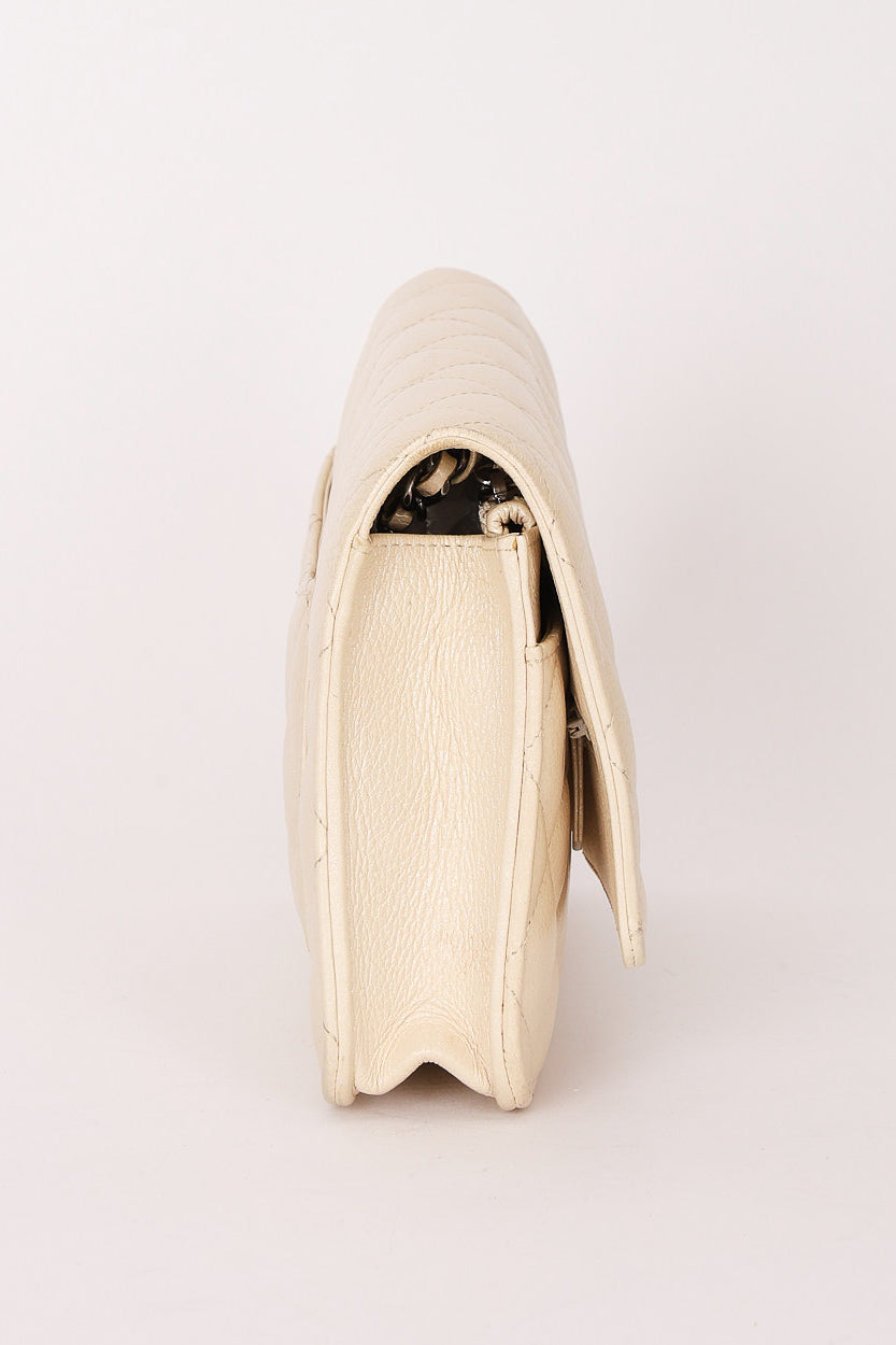 Chanel Wallet on Chain White Iridescent Calfskin RHW
