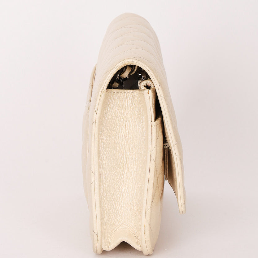 Chanel Wallet on Chain White Iridescent Calfskin RHW