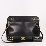 Chanel Triple CC Tote Black Lambskin 24K GP