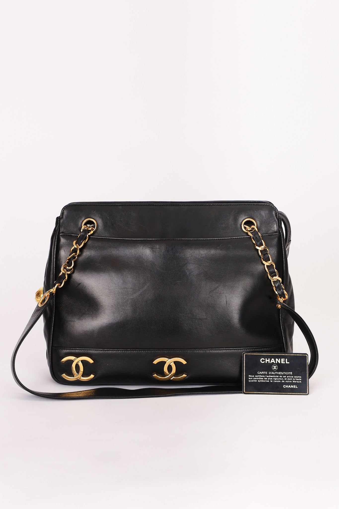 Chanel Triple CC Tote Black Lambskin 24K GP