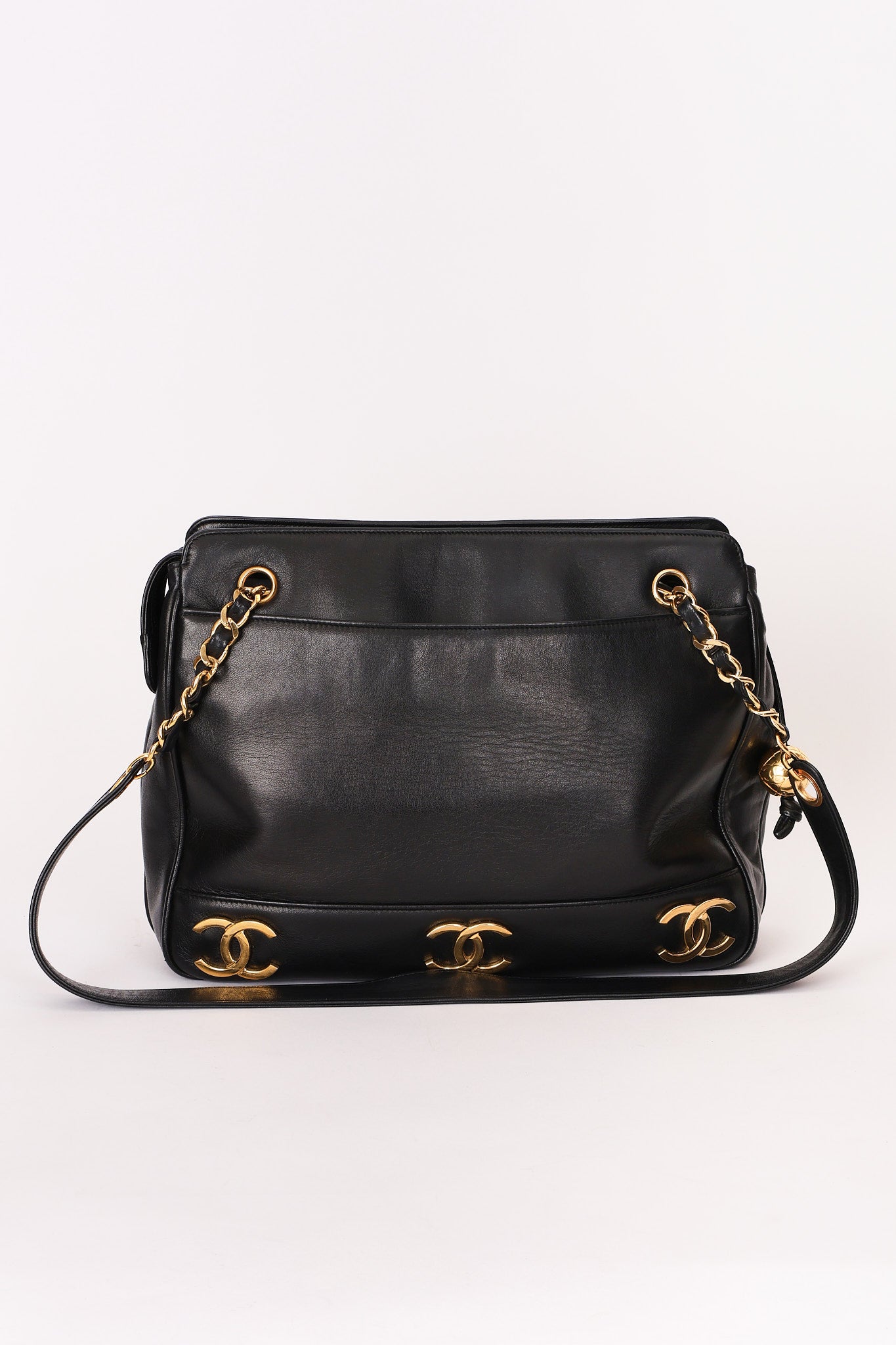 Chanel Triple CC Tote Black Lambskin 24K GP