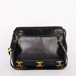 Chanel Triple CC Tote Black Lambskin 24K GP