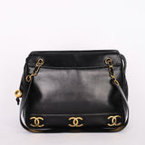 Chanel Triple CC Tote Black Lambskin 24K GP