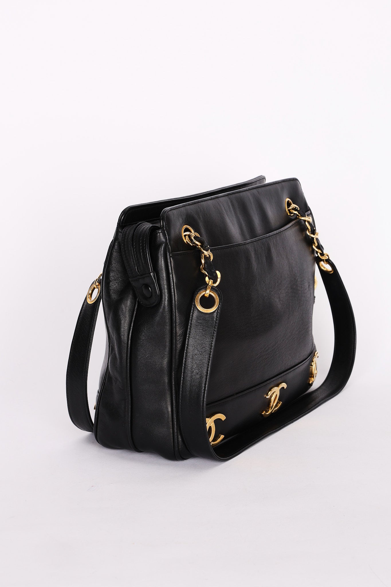 Chanel Triple CC Tote Black Lambskin 24K GP