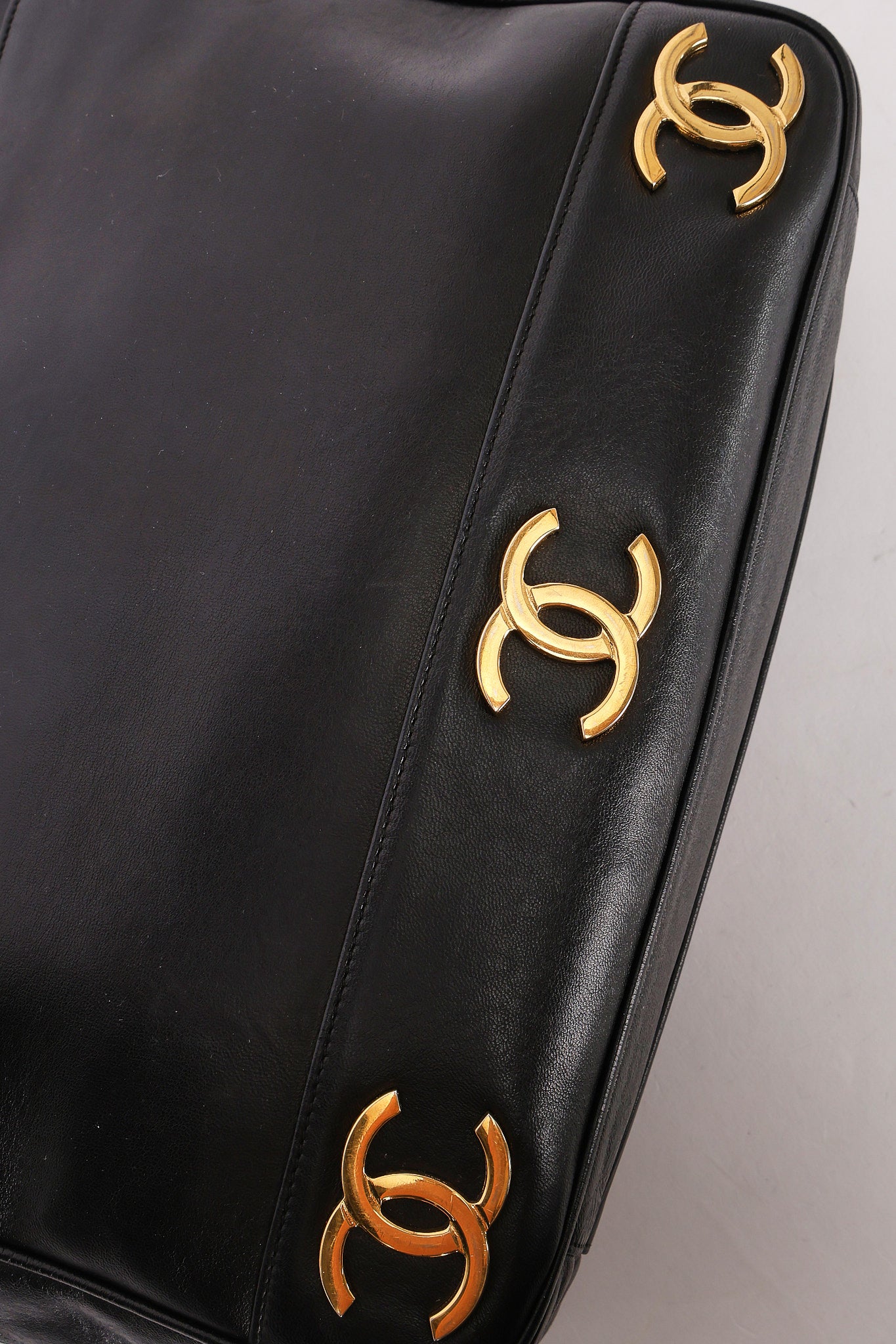 Chanel Triple CC Tote Black Lambskin 24K GP