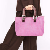 Fendi Zucca Top Handle Tote Purple