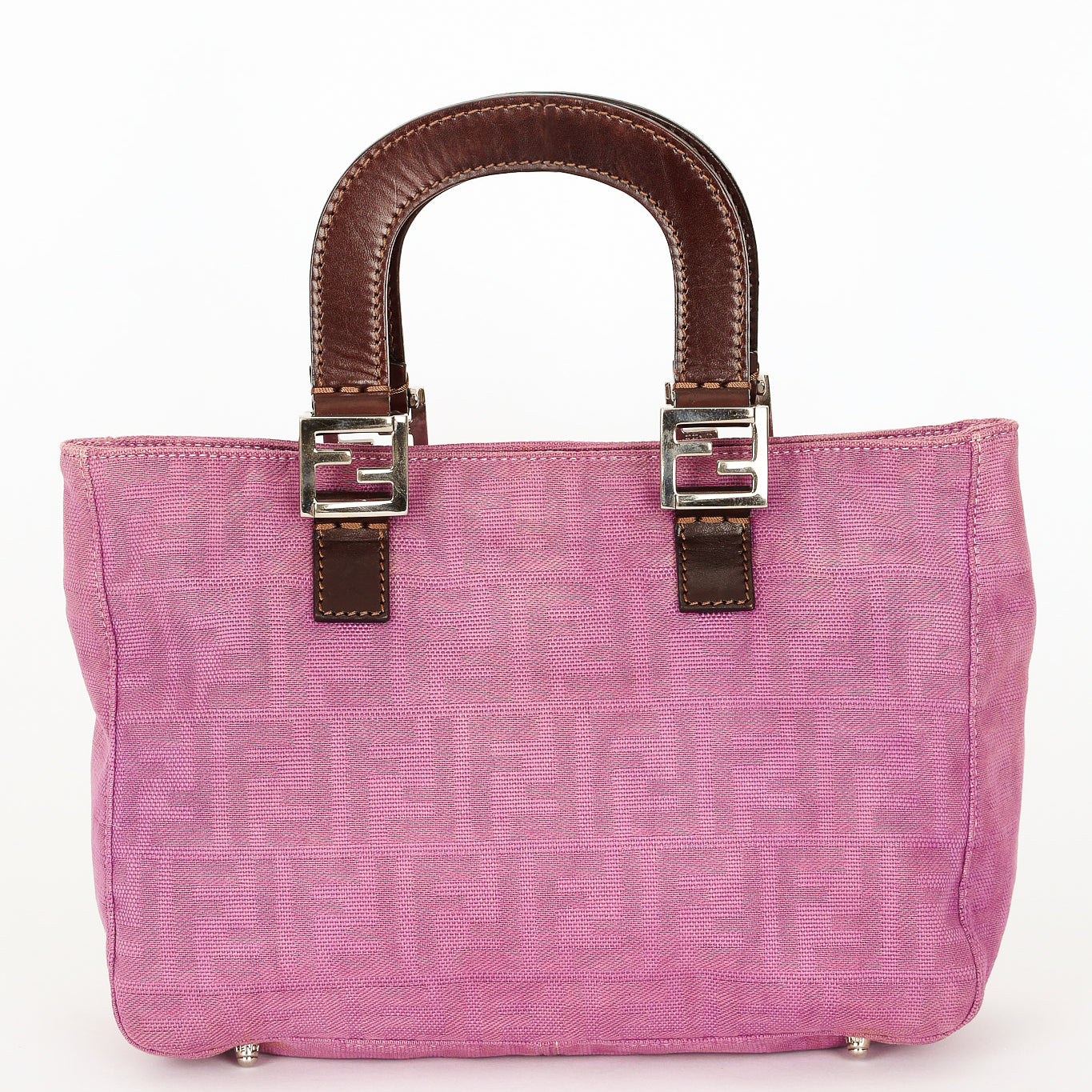 Fendi Zucca Top Handle Tote Purple
