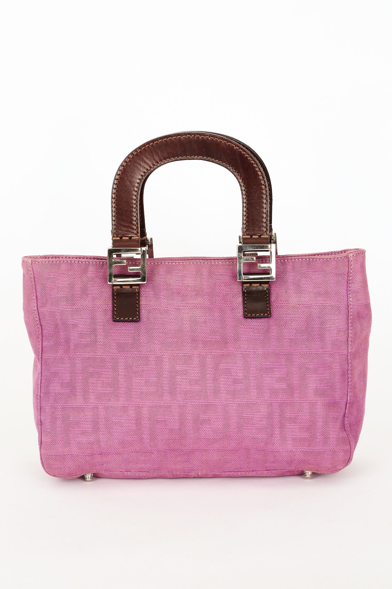 Fendi Zucca Top Handle Tote Purple