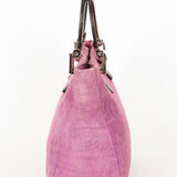 Fendi Zucca Top Handle Tote Purple