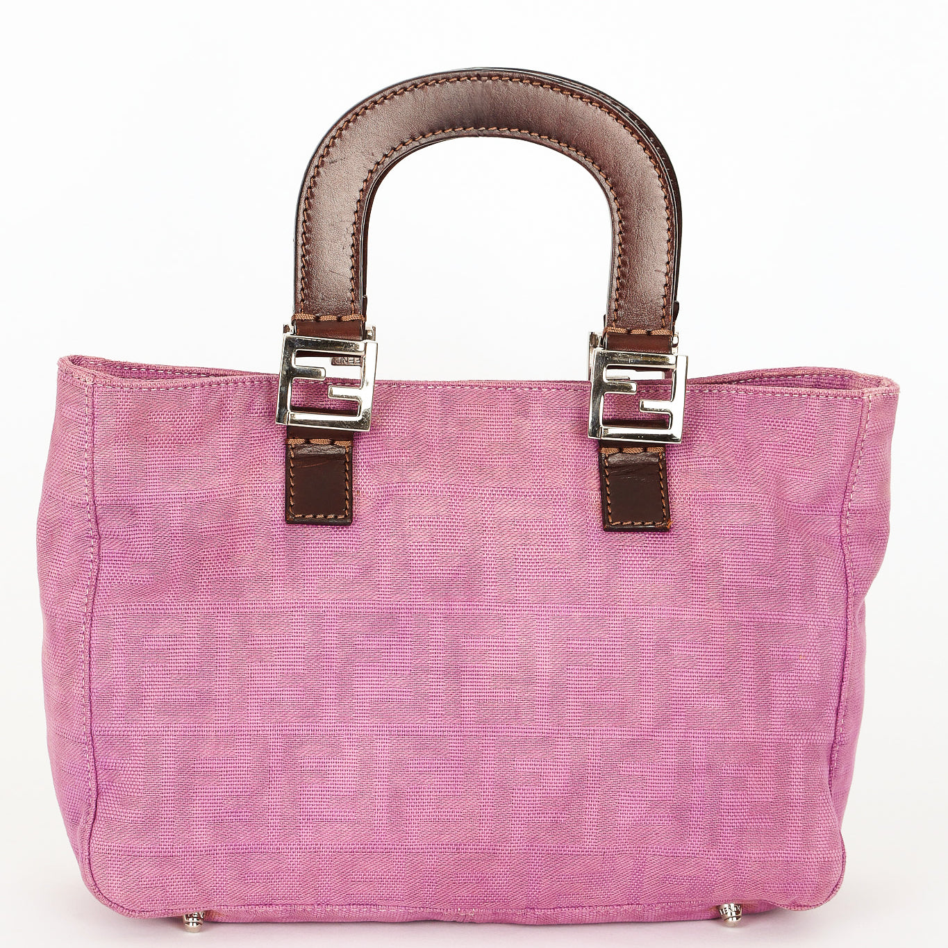 Fendi Zucca Top Handle Tote Purple