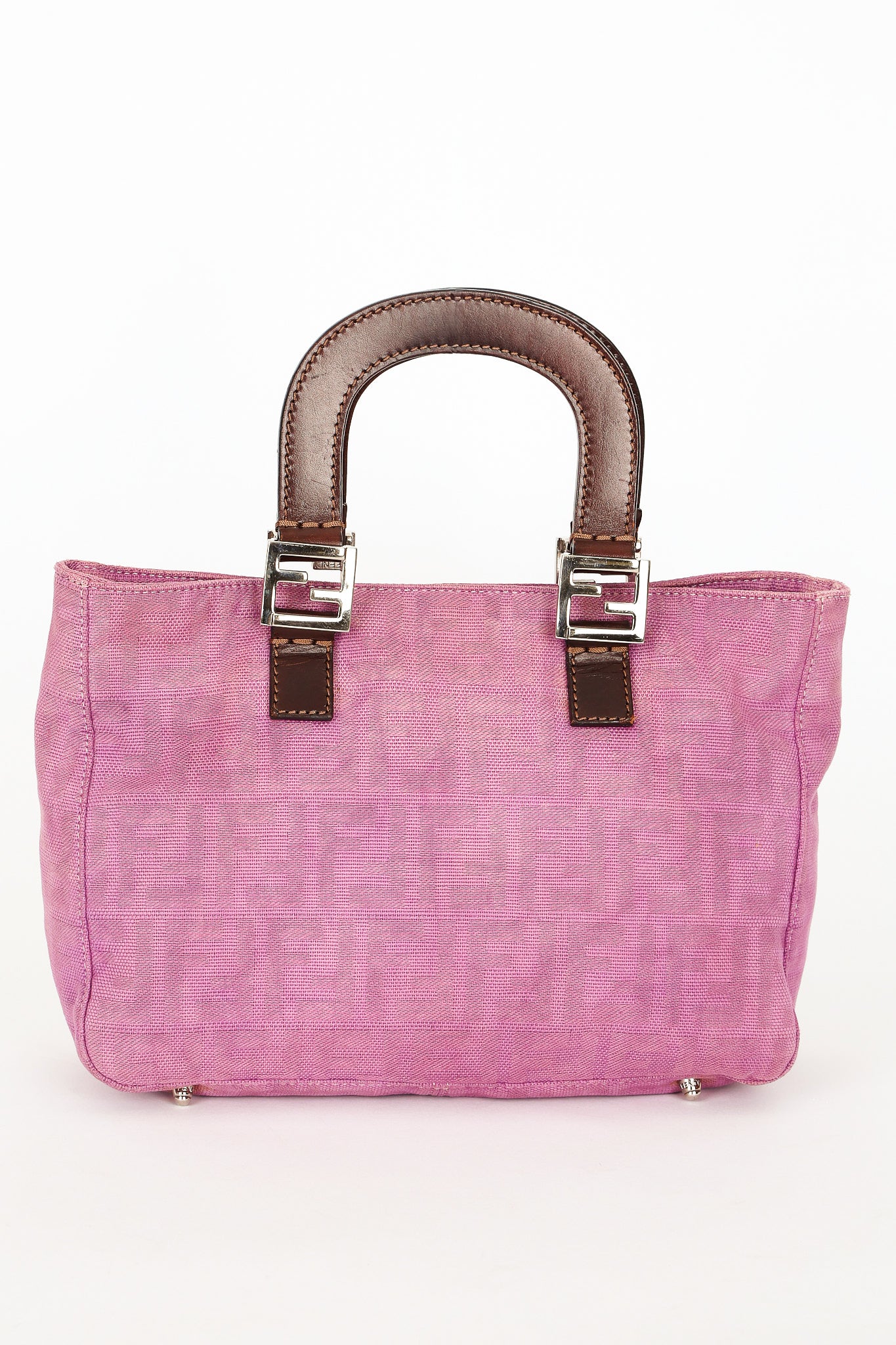 Fendi Zucca Top Handle Tote Purple
